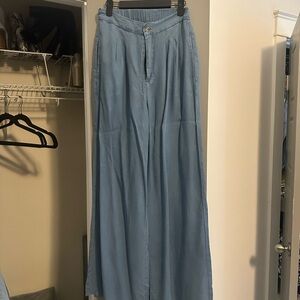 Light Blue Wide-Leg Pants